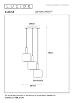 ELOISE - Hanglamp - Ø 40 cm - 3xE27 - Zwart