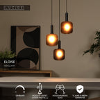 ELOISE - Hanglamp - Ø 40 cm - 3xE27 - Zwart