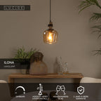 ILONA - Suspension - Ø 18 cm - 1xE27 - Ambre
