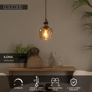 ILONA - Suspension - Ø 18 cm - 1xE27 - Ambre