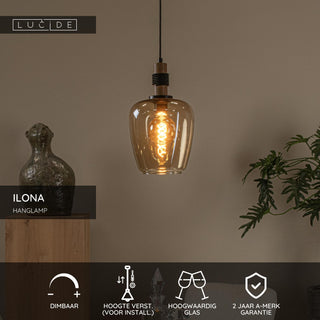 ILONA - Suspension - Ø 22 cm - 1xE27 - Ambre