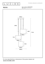MAYA - Suspension - Ø 46 cm - 3xE27 - Beige
