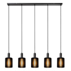 LAMBRES - Hanglamp - 5xE27 - Zwart