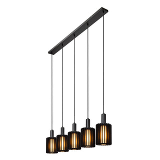 LAMBRES - Hanglamp - 5xE27 - Zwart
