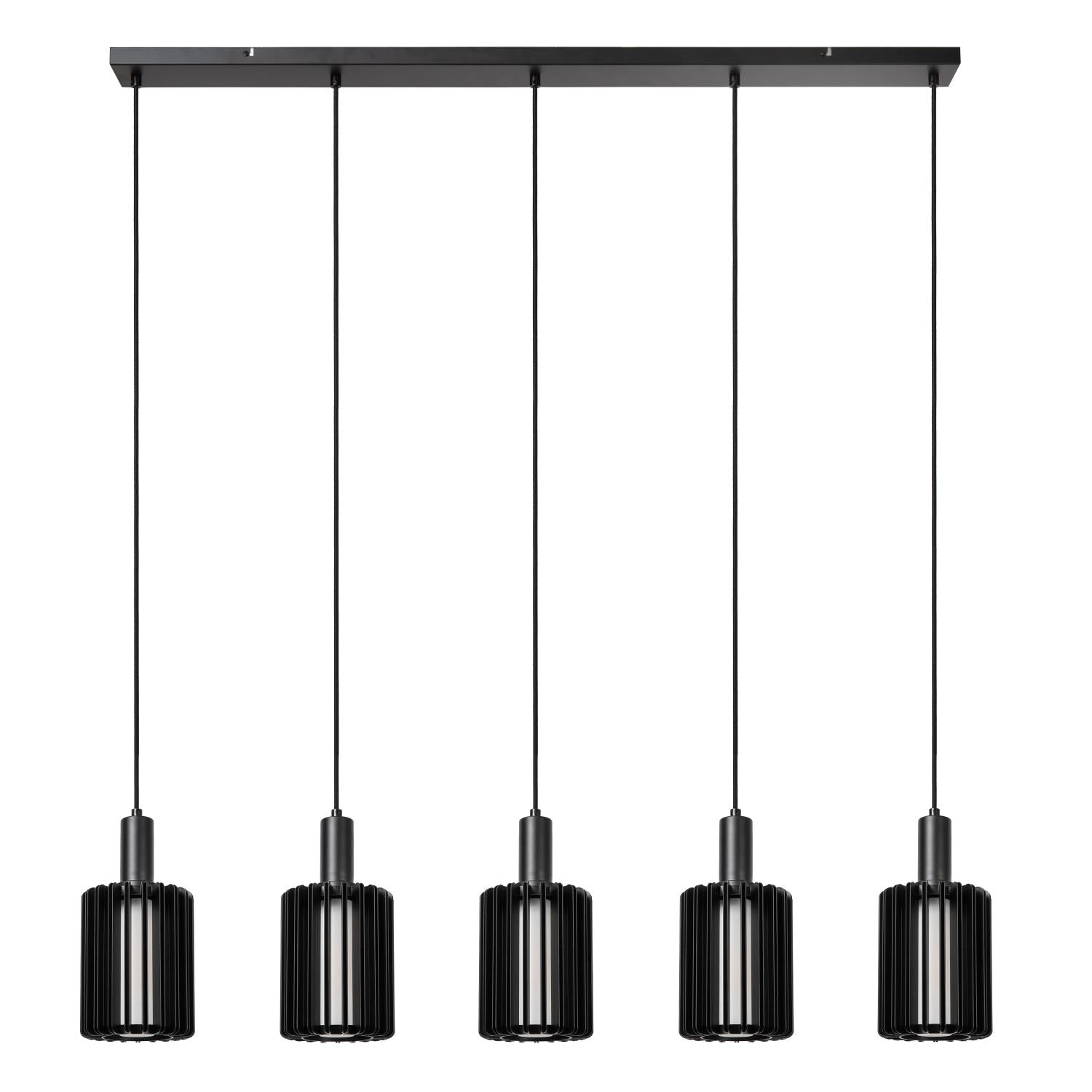 LAMBRES - Hanglamp - 5xE27 - Zwart