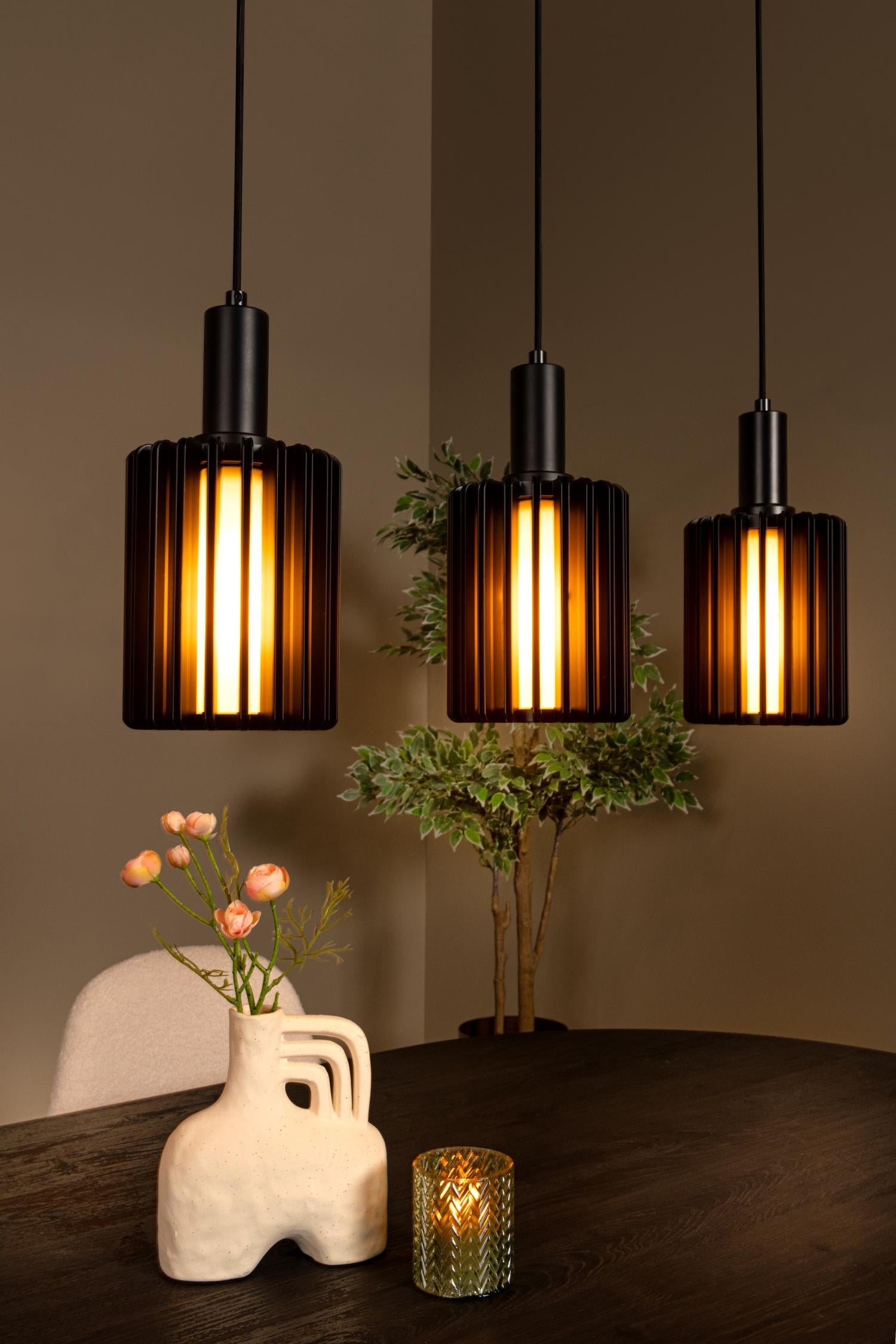 LAMBRES - Hanglamp - 5xE27 - Zwart