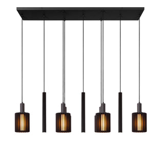 LAMBRES - Suspension - 6xE27 - Noir