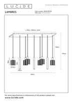 LAMBRES - Suspension - 6xE27 - Taupe
