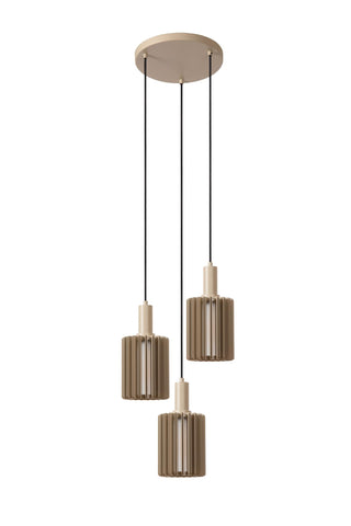LAMBRES - Suspension - 3xE27 - Taupe