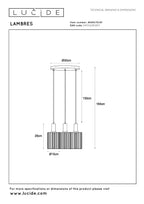 LAMBRES - Suspension - 3xE27 - Taupe