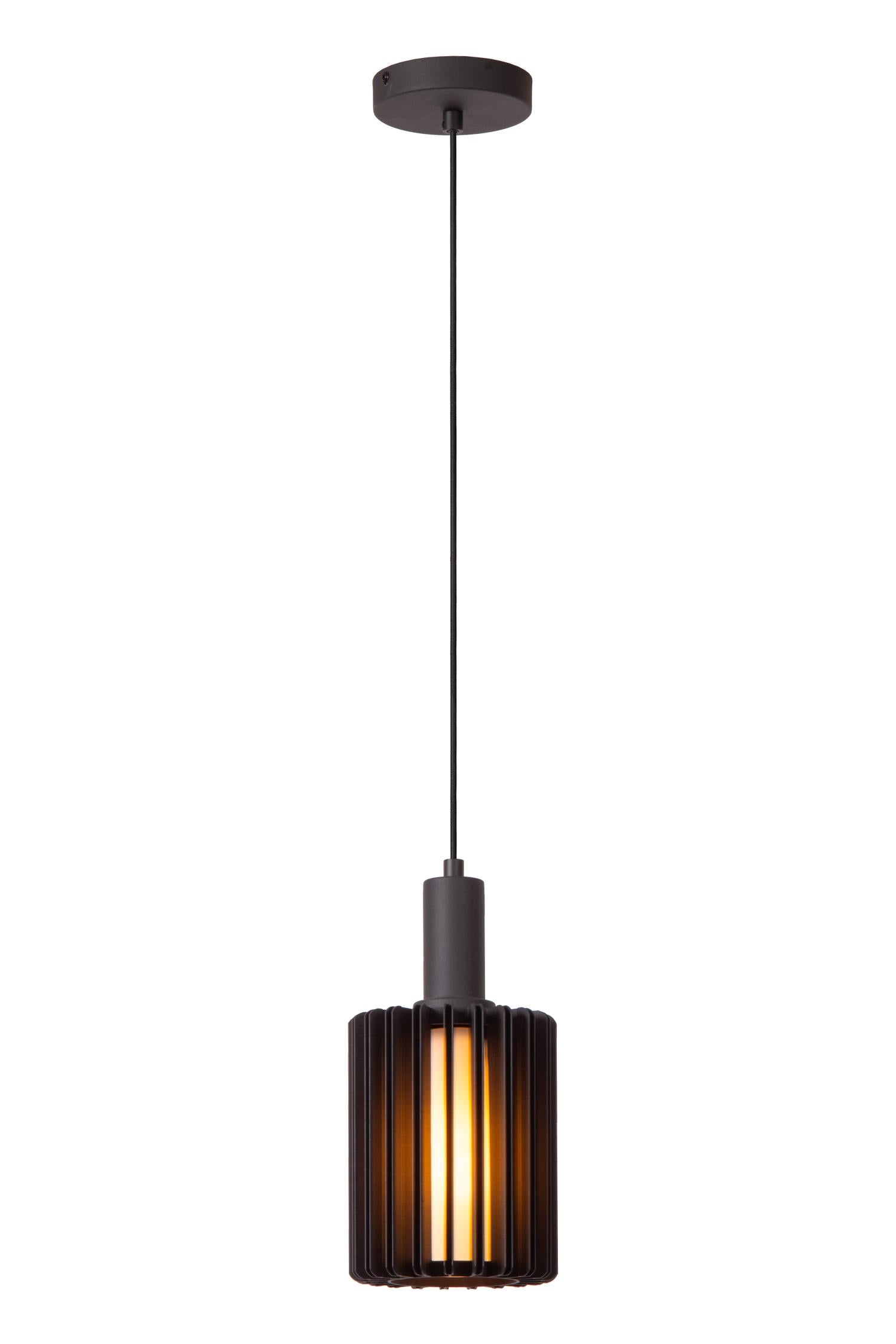 LAMBRES - Hanglamp - Ø 15 cm - 1xE27 - Zwart