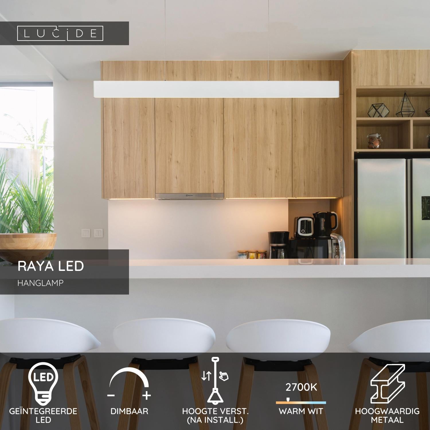 RAYA LED - Hanglamp - LED Dimb. - 1x36W 2700K - Wit