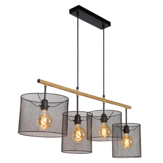 BASKETT - Hanglamp - 4xE27 - Zwart