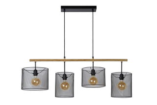 BASKETT - Hanglamp - 4xE27 - Zwart
