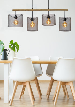 BASKETT - Hanglamp - 4xE27 - Zwart
