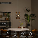 TYCHO - Suspension - Ø 25,5 cm - 6xG9 - Noir