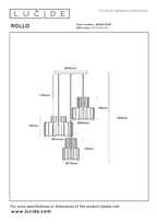 ROLLO - Suspension - 3xE27 - Taupe