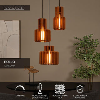 ROLLO - Hanglamp - 3xE27 - Terracotta