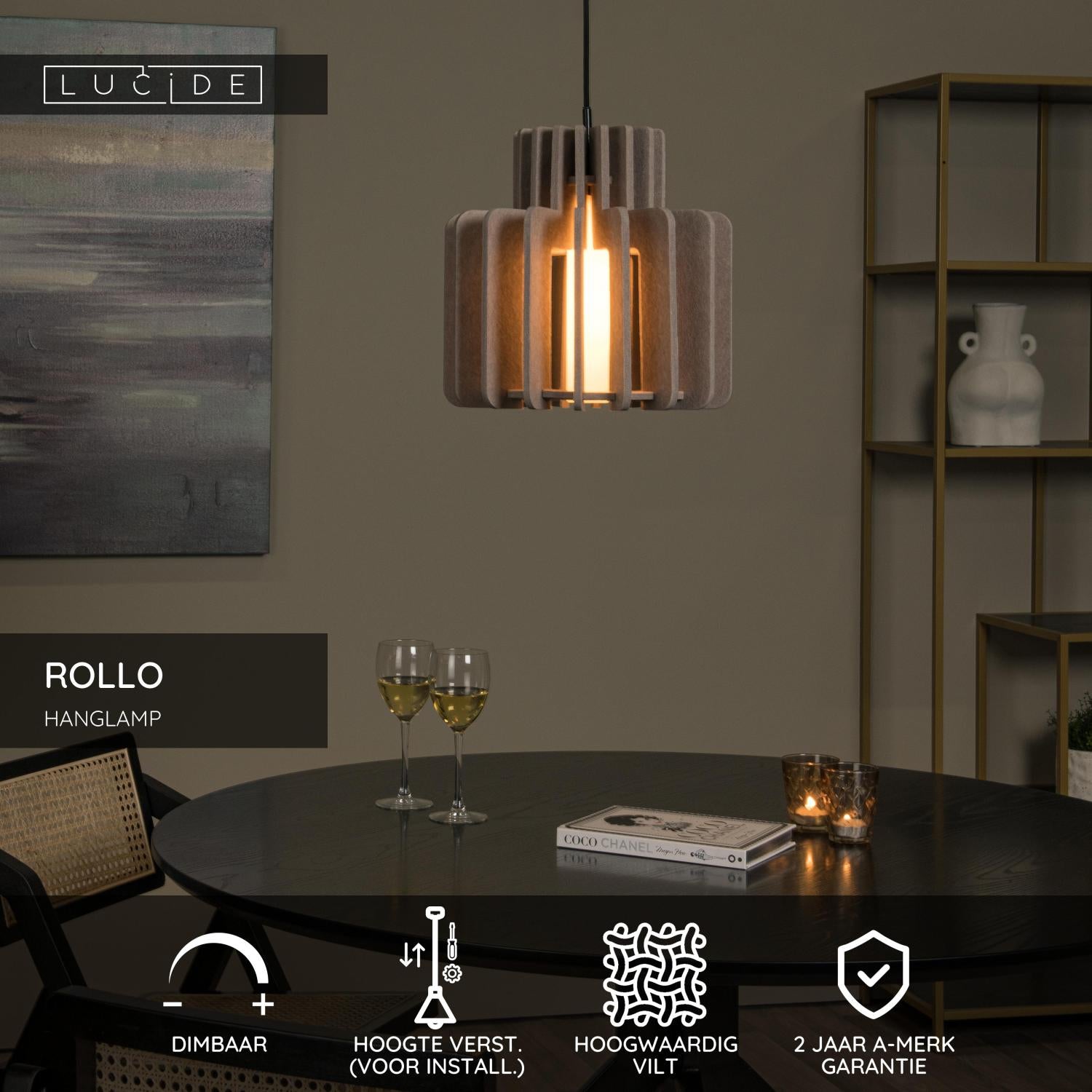 ROLLO - Suspension - 1xE27 - Taupe