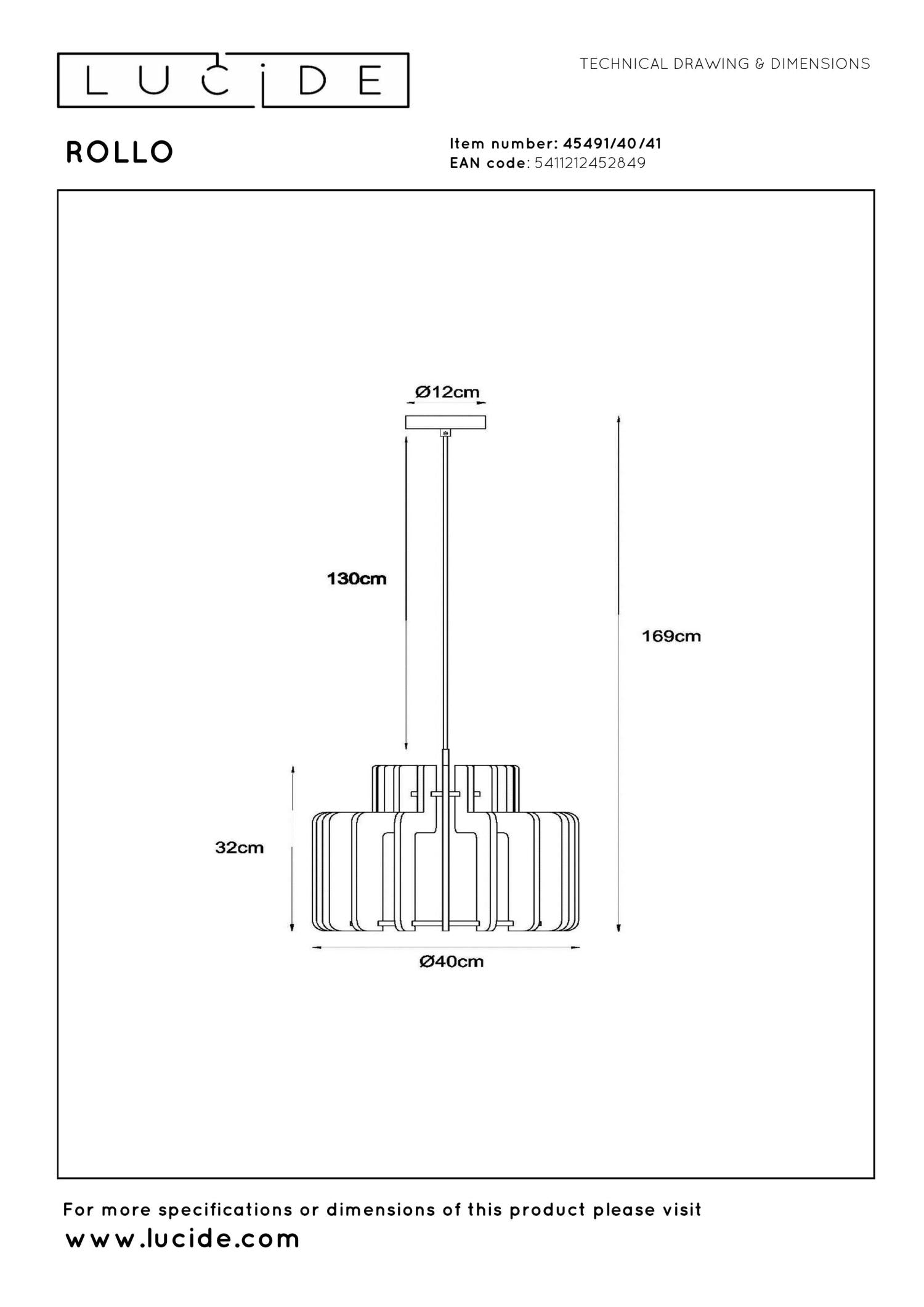 ROLLO - Suspension - 1xE27 - Taupe