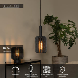 RAFAL - Hanglamp - Ø 20 cm - 1xE27 - Grijs