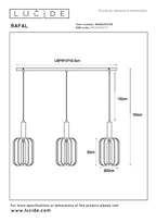 RAFAL - Pendant light - 3xE27 - Grey