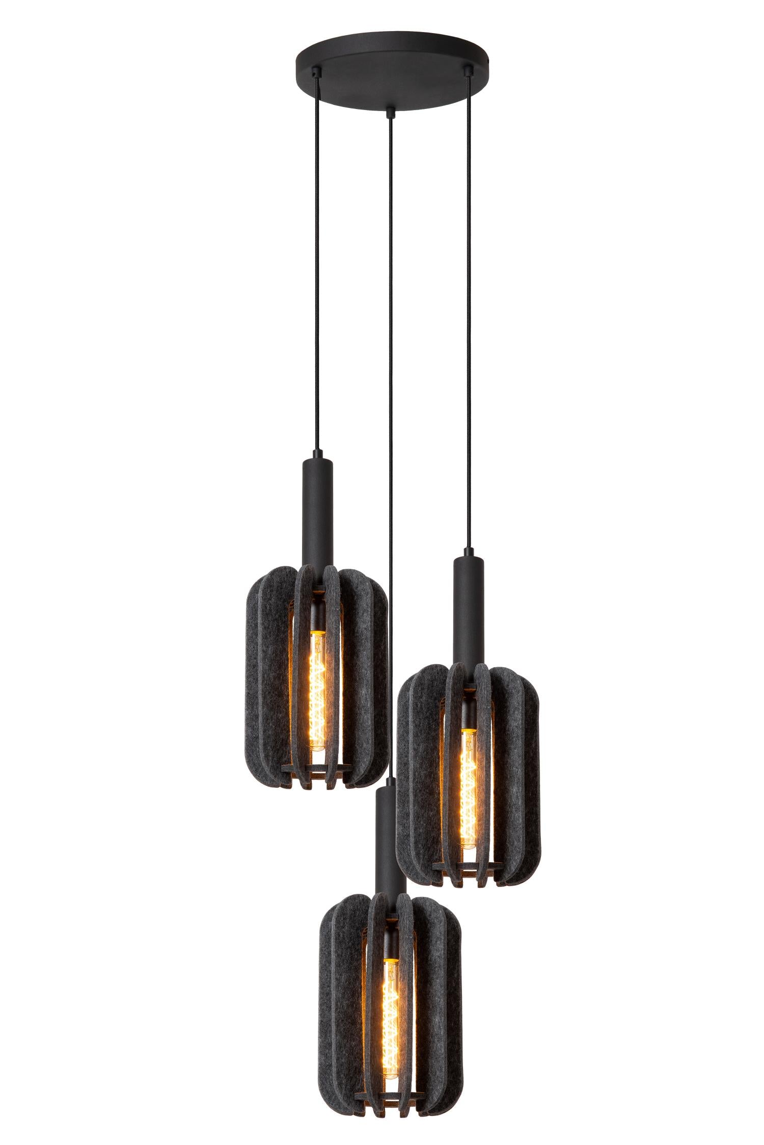 RAFAL - Suspension - Ø 50 cm - 3xE27 - Gris