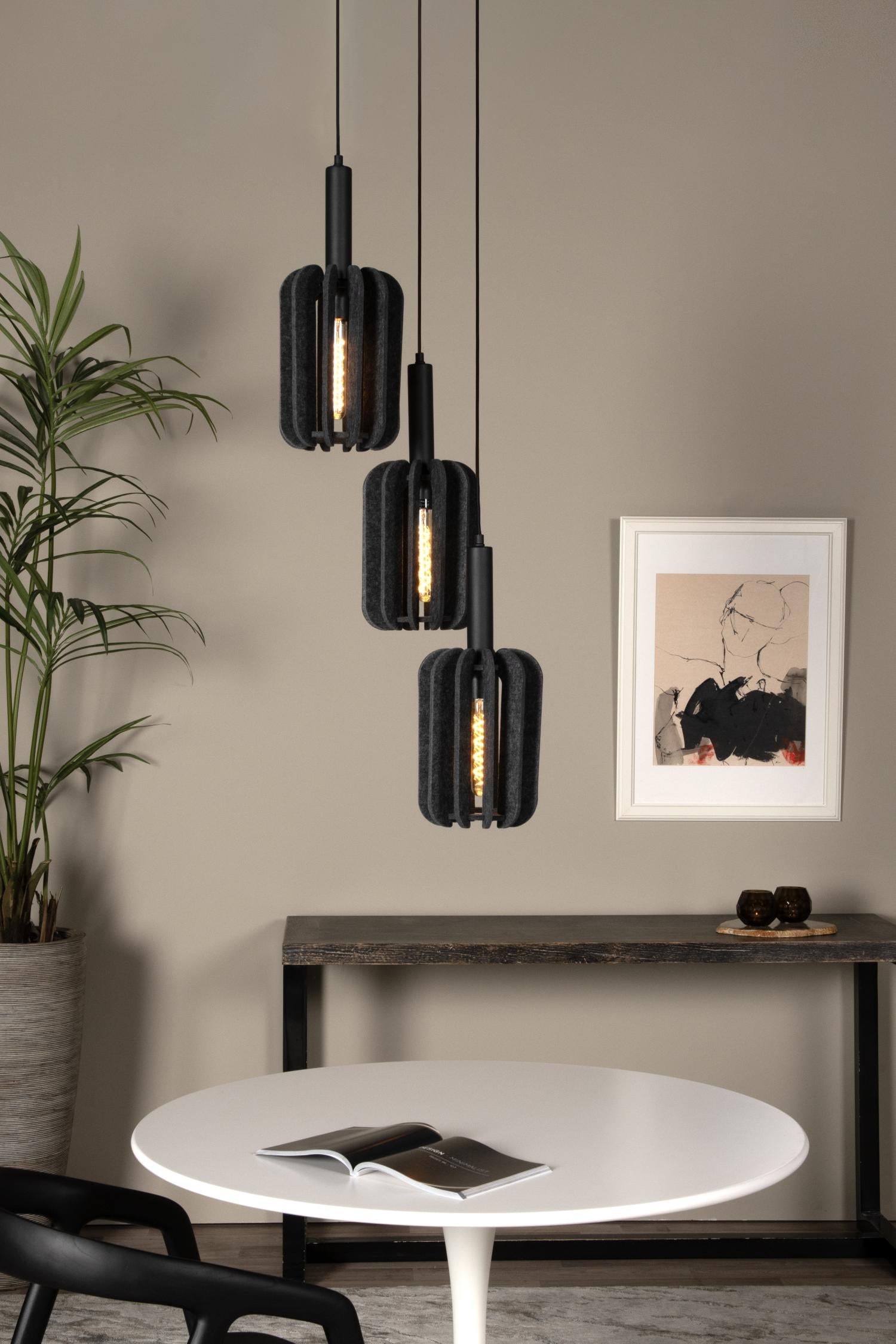 RAFAL - Suspension - Ø 50 cm - 3xE27 - Gris