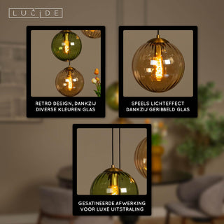 MONSARAZ - Suspension - Ø 35 cm - 3xE27 - Vert