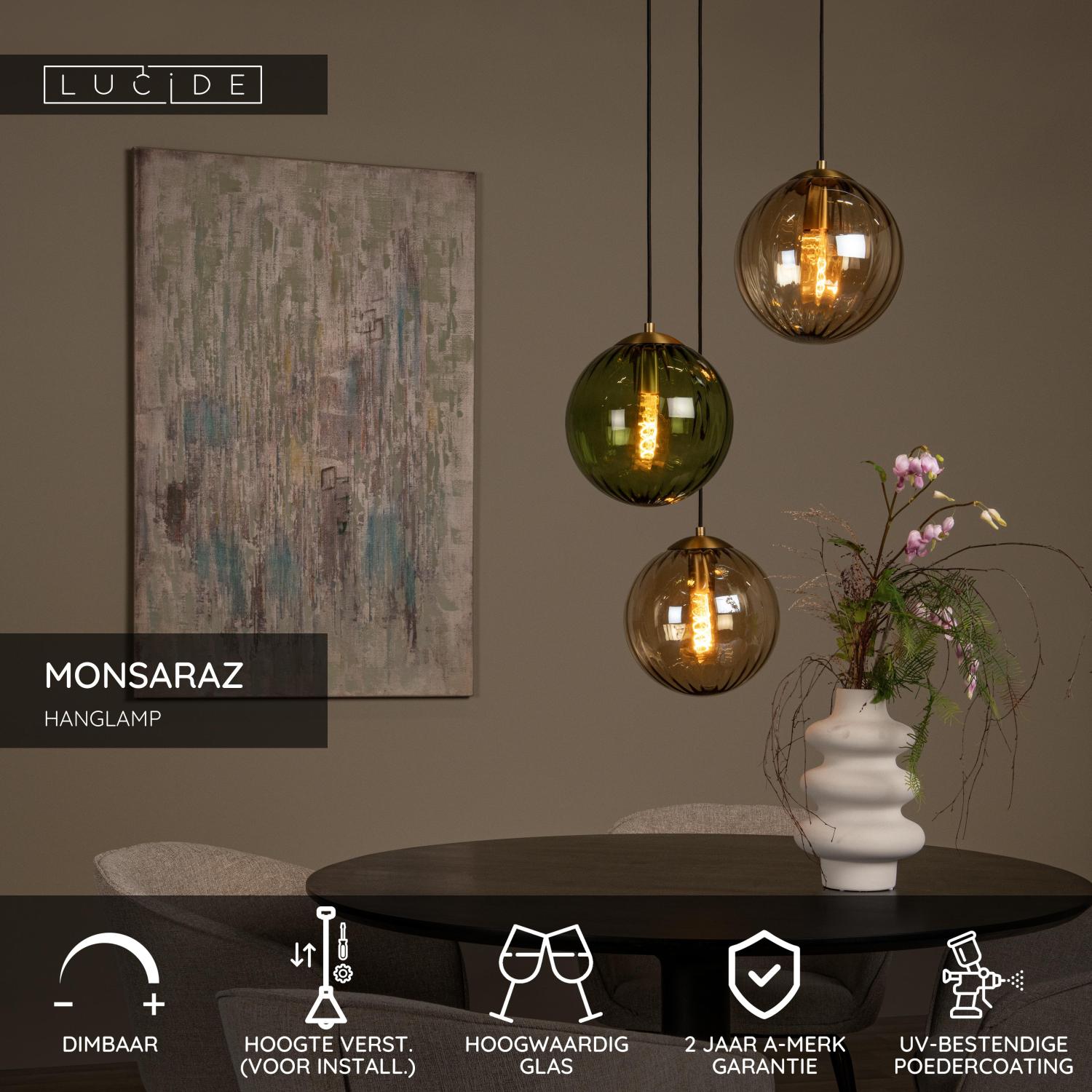 MONSARAZ - Suspension - Ø 35 cm - 3xE27 - Vert
