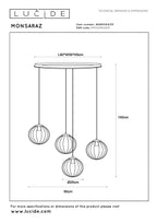 MONSARAZ - Suspension - 4xE27 - Vert