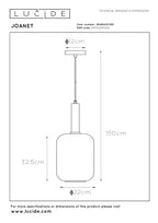 JOANET - Hanglamp - Ø 22 cm - 1xE27 - Fumé