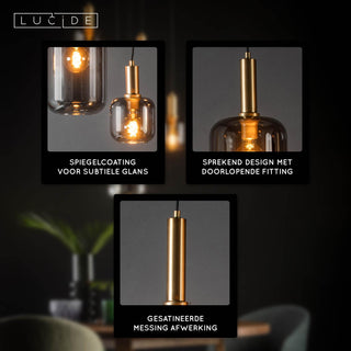 JOANET - Hanglamp - Ø 66 cm - 5xE27 - Fumé