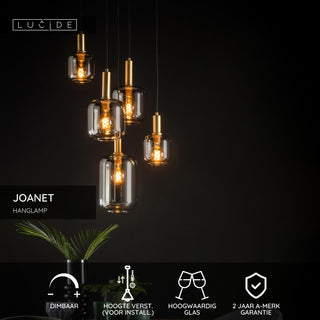 JOANET - Hanglamp - Ø 66 cm - 5xE27 - Fumé