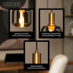 JOANET - Hanglamp - Ø 16 cm - 1xE27 - Fumé
