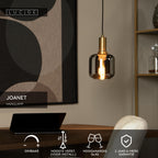 JOANET - Hanglamp - Ø 16 cm - 1xE27 - Fumé