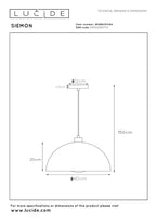 SIEMON - Hanglamp - Ø 40 cm - 1xE27 - Okergeel
