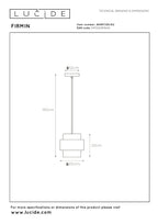 FIRMIN - Hanglamp - Ø 20 cm - 1xE27 - Mat Goud / Messing