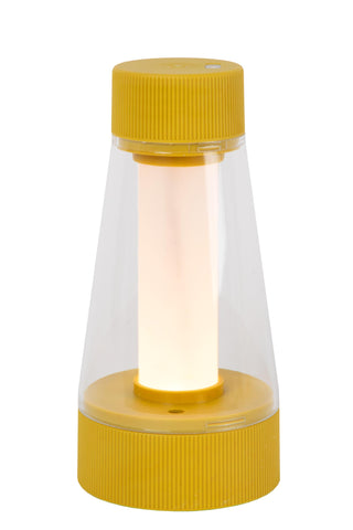 LORALI - Rechargeable table lamp Indoor/Outdoor - Battery - Ø 7.7 cm - LED Dimmable - 1x1.2W 2600K/3000K - IP44 - Ochre yellow
