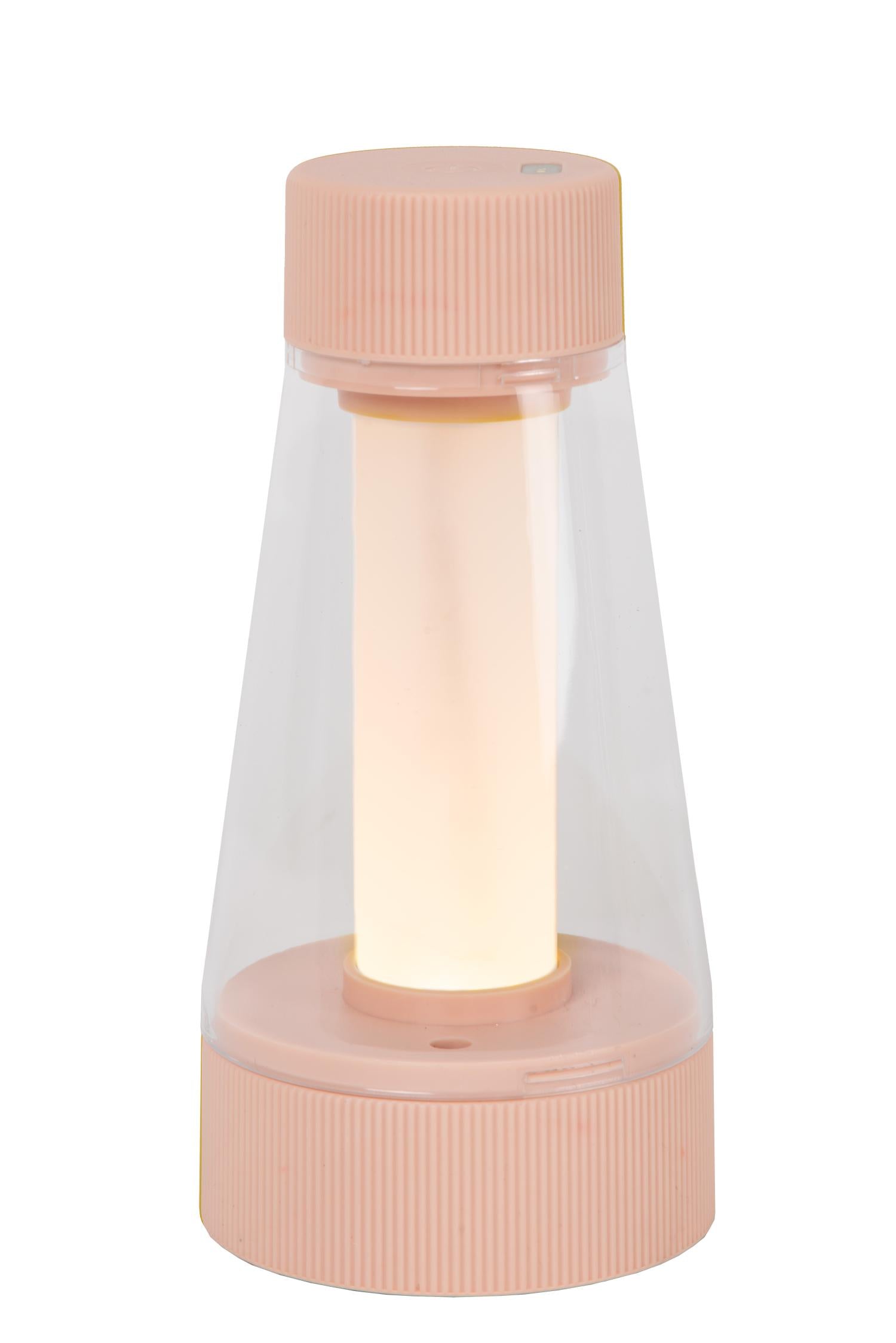 LORALI - Rechargeable table lamp Indoor/Outdoor - Battery - Ø 7.7 cm - LED Dimmable - 1x1.2W 2600K/3000K - IP44 - Pink