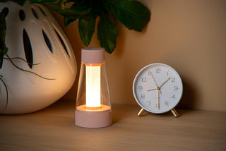 LORALI - Rechargeable table lamp Indoor/Outdoor - Battery - Ø 7.7 cm - LED Dimmable - 1x1.2W 2600K/3000K - IP44 - Pink