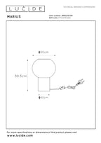 MARIUS - Tafellamp - Ø 20 cm - 1xE27 - Zwart