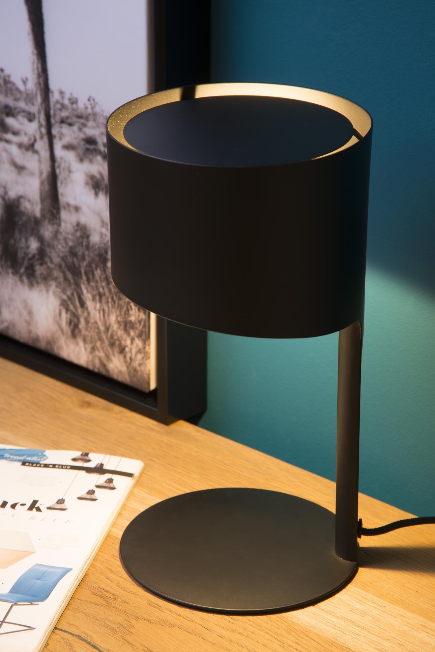 KNULLE - Tafellamp - Ø 15 cm - 1xE14 - Zwart