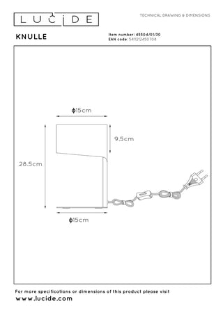 KNULLE - Tafellamp - Ø 15 cm - 1xE14 - Zwart
