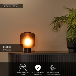 ELOISE - Tafellamp - Ø 21 cm - 1xE27 - Zwart