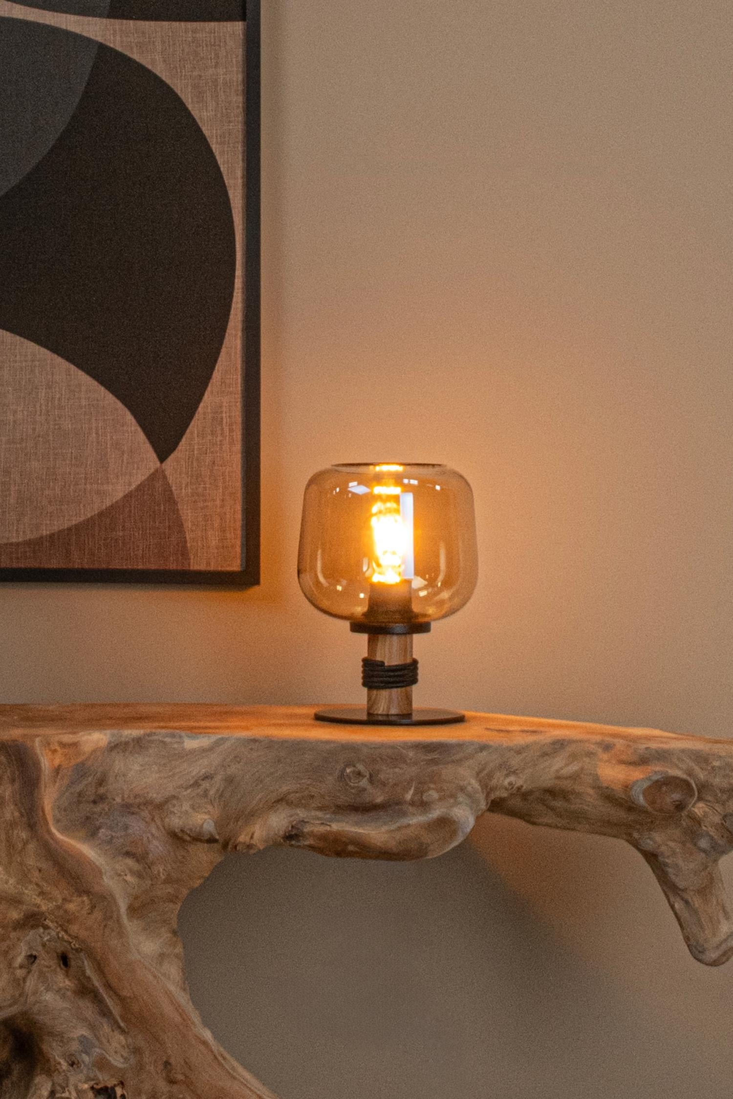 ILONA - Lampe de table - Ø 18 cm - 1xE27 - Ambre