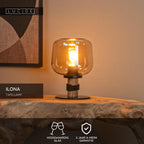 ILONA - Lampe de table - Ø 18 cm - 1xE27 - Ambre
