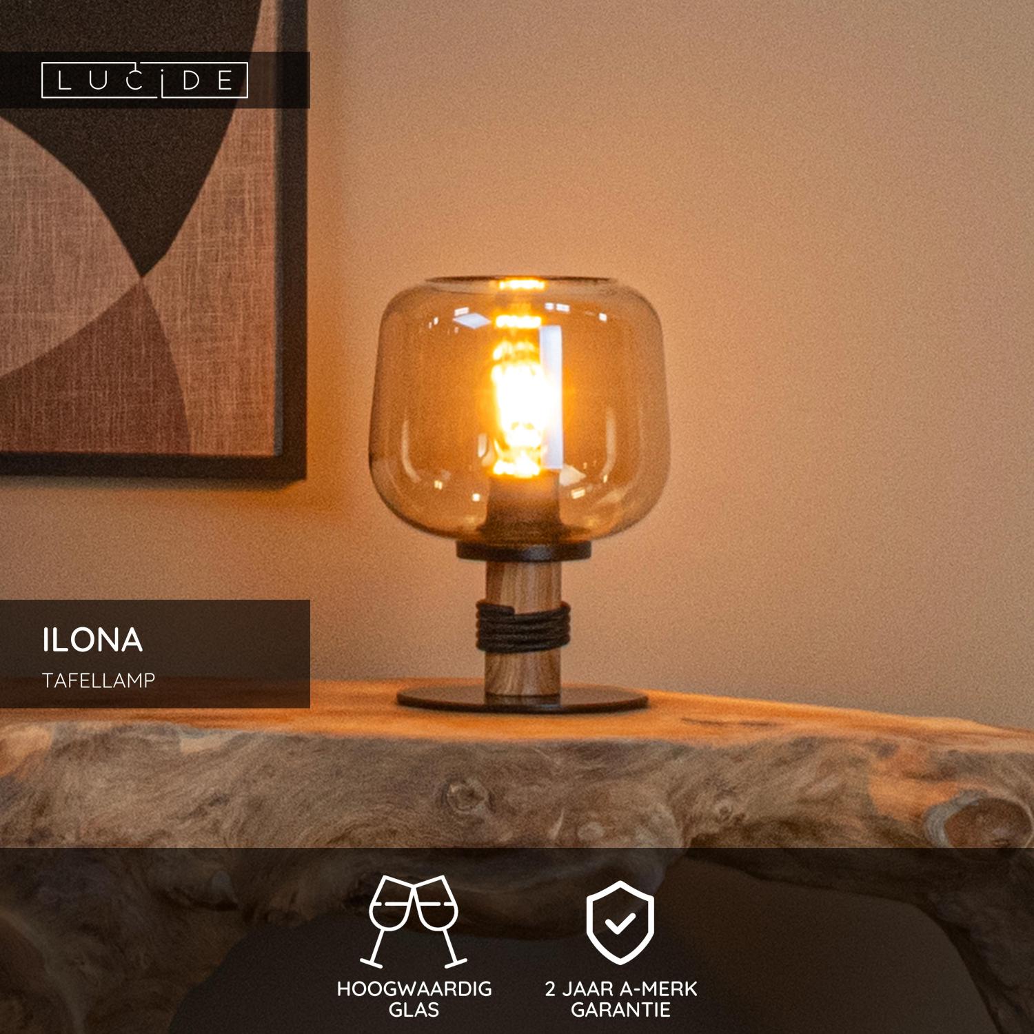 ILONA - Lampe de table - Ø 18 cm - 1xE27 - Ambre