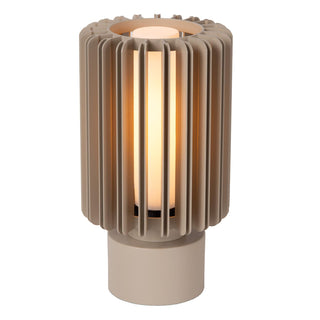 LAMBRES - Tafellamp - Ø 15 cm - 1xE27 - Taupe
