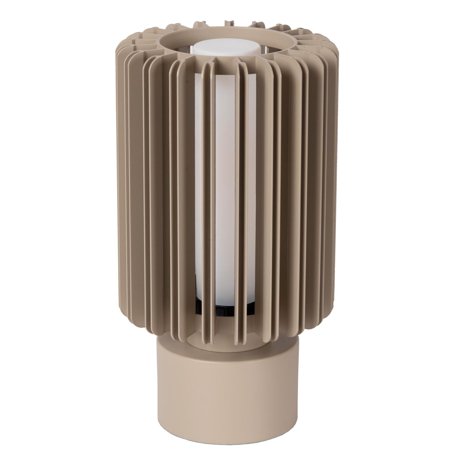 LAMBRES - Tafellamp - Ø 15 cm - 1xE27 - Taupe
